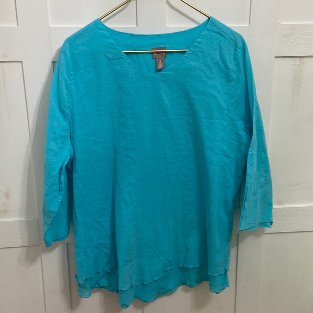 Chico’s Blue Cotton Women’s Tunic Size 3 XL